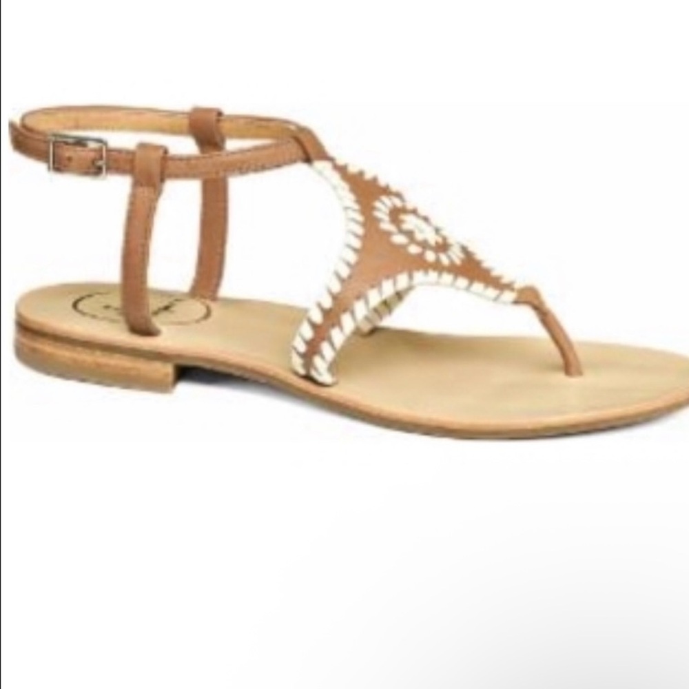 Jack Rogers Tan and Cream Women's Sandals